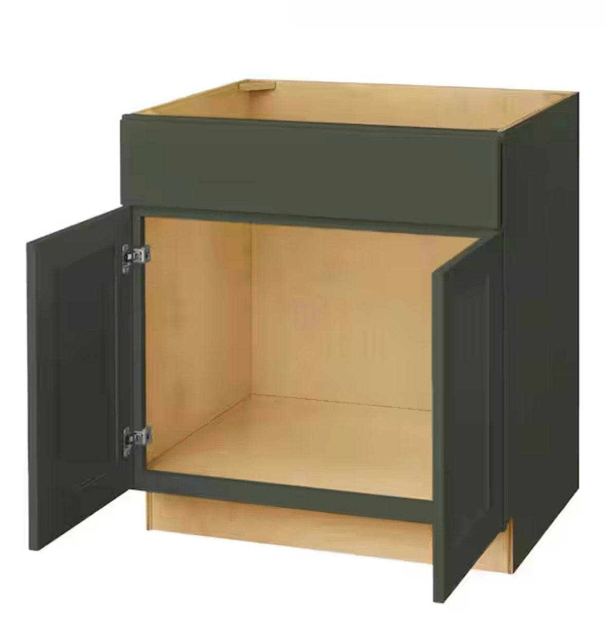 Avondale 30 in. W x 24 in. D x 34.5 in. H Ready to Assemble Plywood Shaker Sink Base Kitchen Cabinet in Fern Green