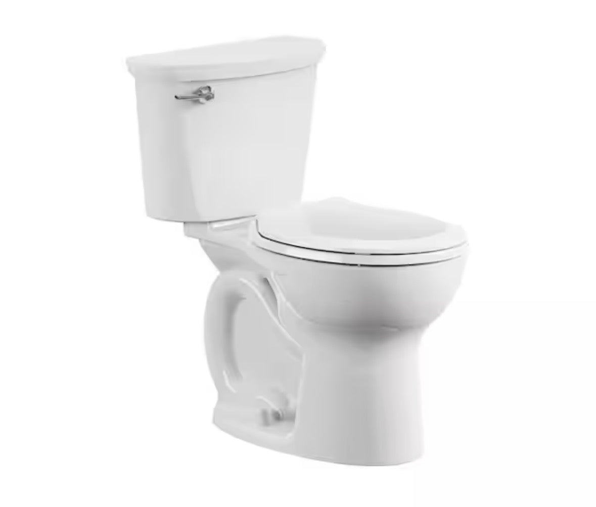 Cadet 10 in. Antimicrobial 2-Piece 1.28 GPF Single Flush Chair Height Round Toilet with Slow Close Seat in White