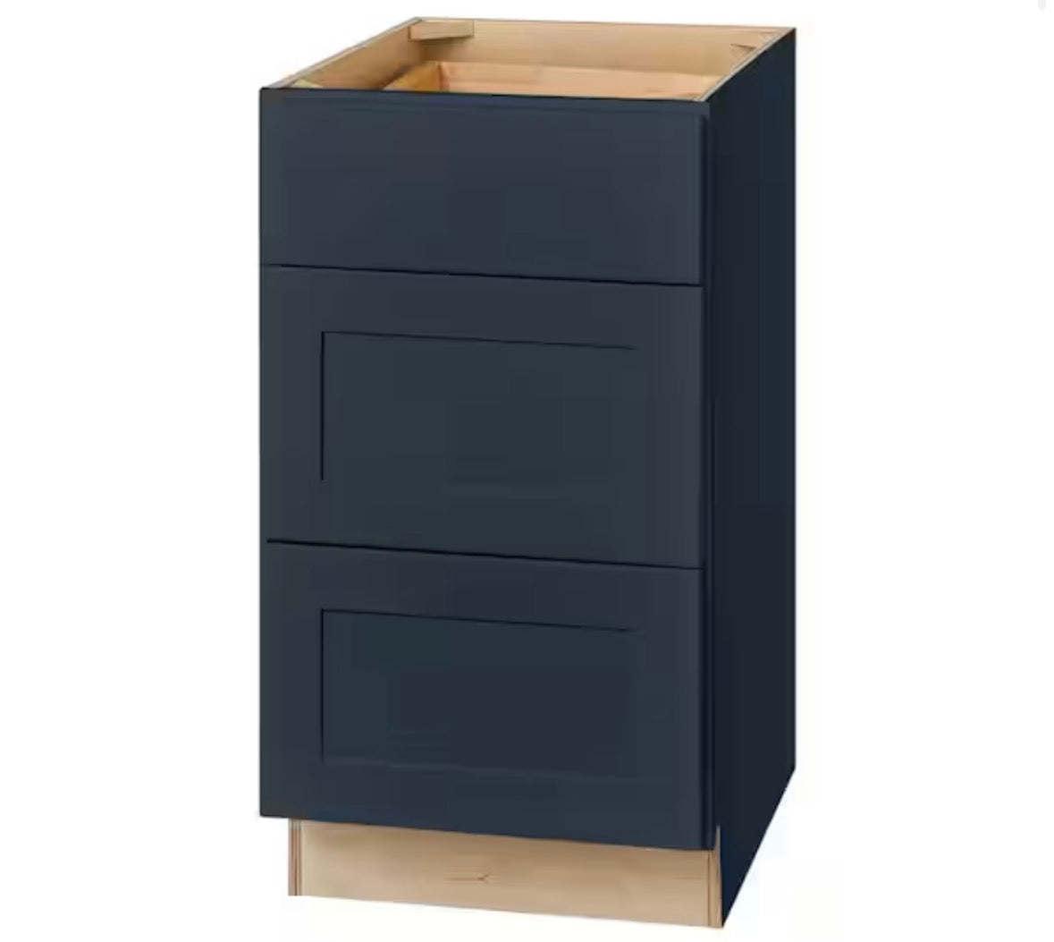 Avondale 18 in. W x 24 in. D x 34.5 in. H Ready to Assemble Plywood Shaker Drawer Base Kitchen Cabinet in Ink Blue