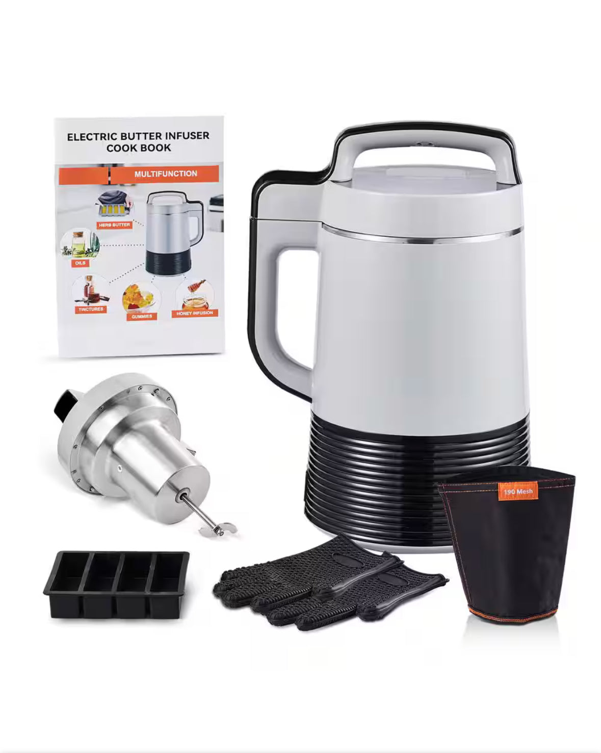 6-Function Butter Maker and Oil Infuser, Custom Temp/Time, Herbal Butter Machine, Oil Extraction Recipe Book Accessories