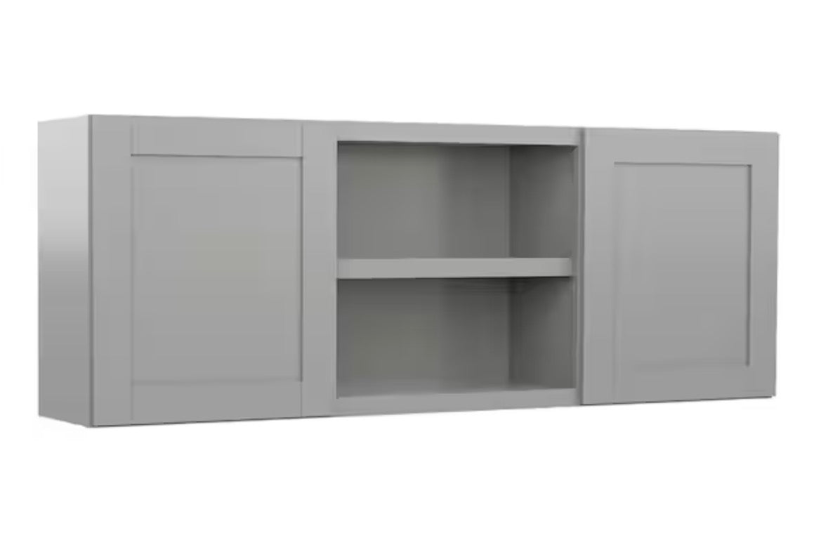 Vesuvius Gray Plywood Shaker Stock Ready to Assemble Wall Kitchen Laundry Cabinet w Soft Close 60 in. x 23 in. x 12 in.