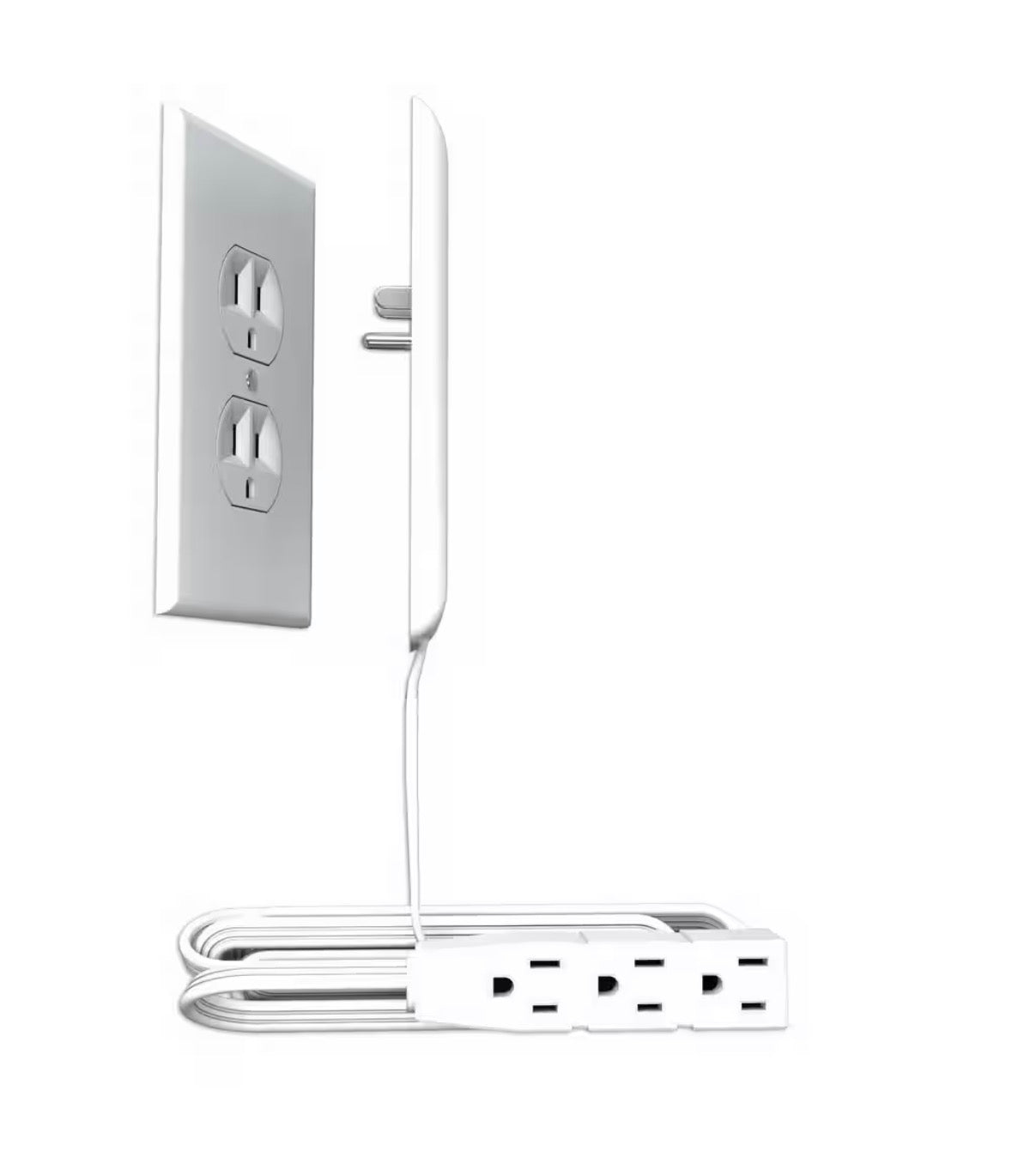 8 ft. 3-Outlet Cord and Plug Concealer with Cord Management Kit