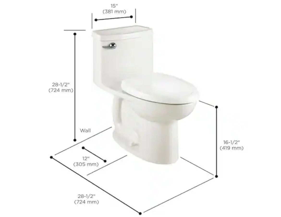 Compact Cadet 3 FloWise Tall Height 1-Piece 1.28 GPF Single Flush Elongated Toilet in Bone, Seat Included