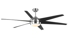 Load image into Gallery viewer, Windward 68 in. White Color Changing Integrated LED Brushed Nickel Ceiling Fan with Light Kit, DC Motor and Remote
