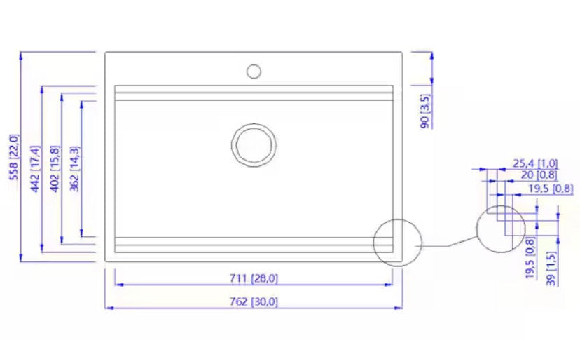 Handmade All-in-One 30 in. x 22 in. Drop-in Single Bowl Stainless Steel Workstation Kitchen Sink with Pull-down Faucet