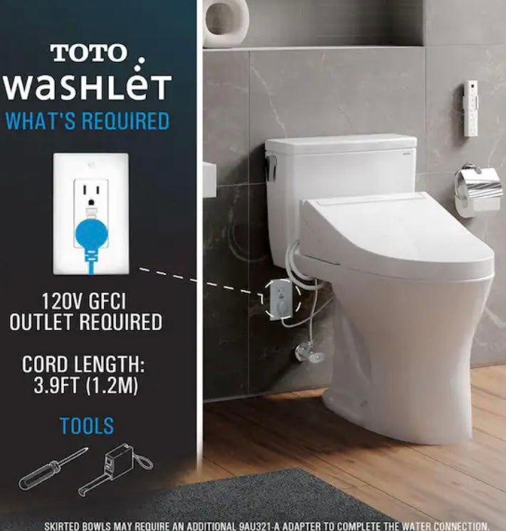 K300 Washlet Electric Heated Bidet Toilet Seat for Elongated Toilet in Cotton White