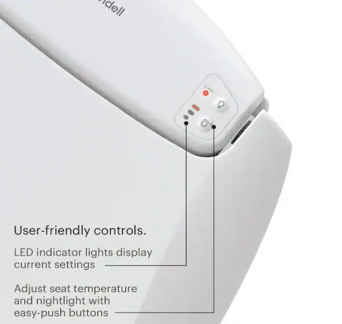 LumaWarm Heated Nightlight Elongated Closed Front Toilet Seat in White