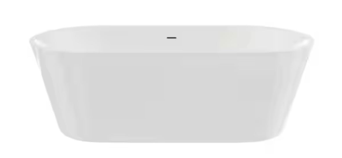 Enigma 47 in. x 27 in. Freestanding Acrylic Soaking Bathtub with Center Drain in Brushed Nickel
