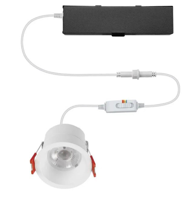 Trimless Integrated LED 3 in Round Canless Recessed Light for Kitchen Bathroom Livingroom, White Soft White