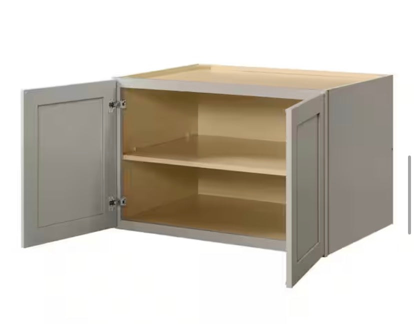 Avondale 36 in. W x 24 in. D x 24 in. H Ready to Assemble Plywood Shaker Wall Bridge Kitchen Cabinet in Dove Gray
