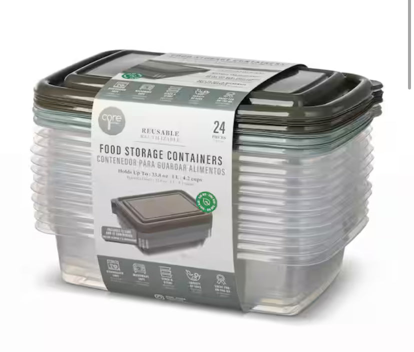 Food Storage Containers in Desert Sunset (24-Piece), 12 Lids and 12 Containers, Polypropylene (PP)