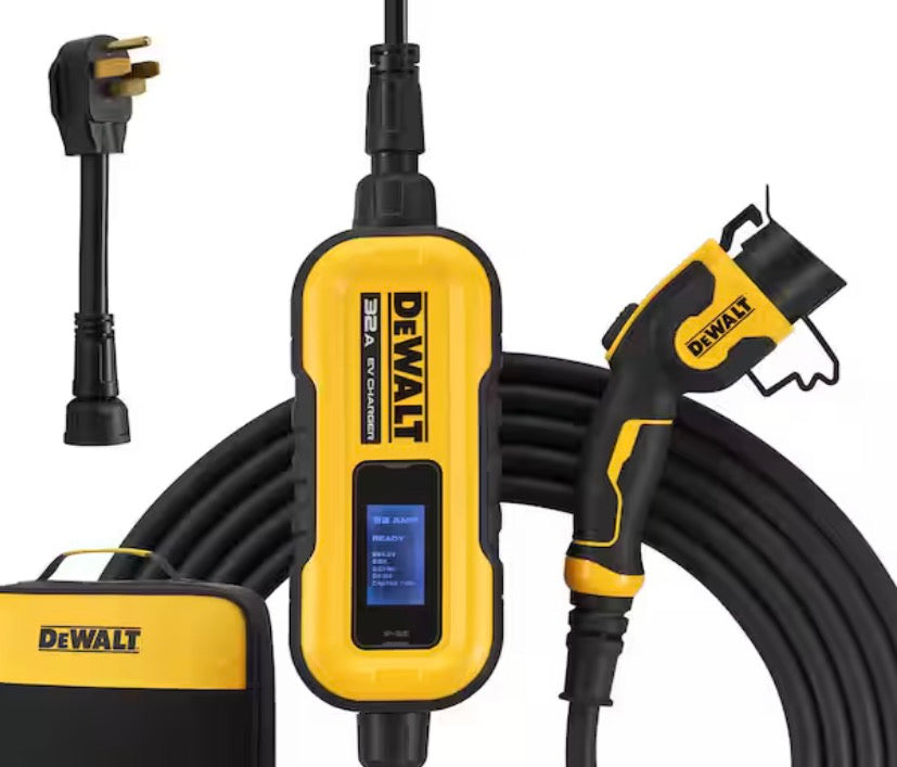 Level-2 Portable Electric Vehicle EV Charger up to 32-Amp, 240-Volt AC 7.6 KW, 20 ft. Cable, Weatherproof