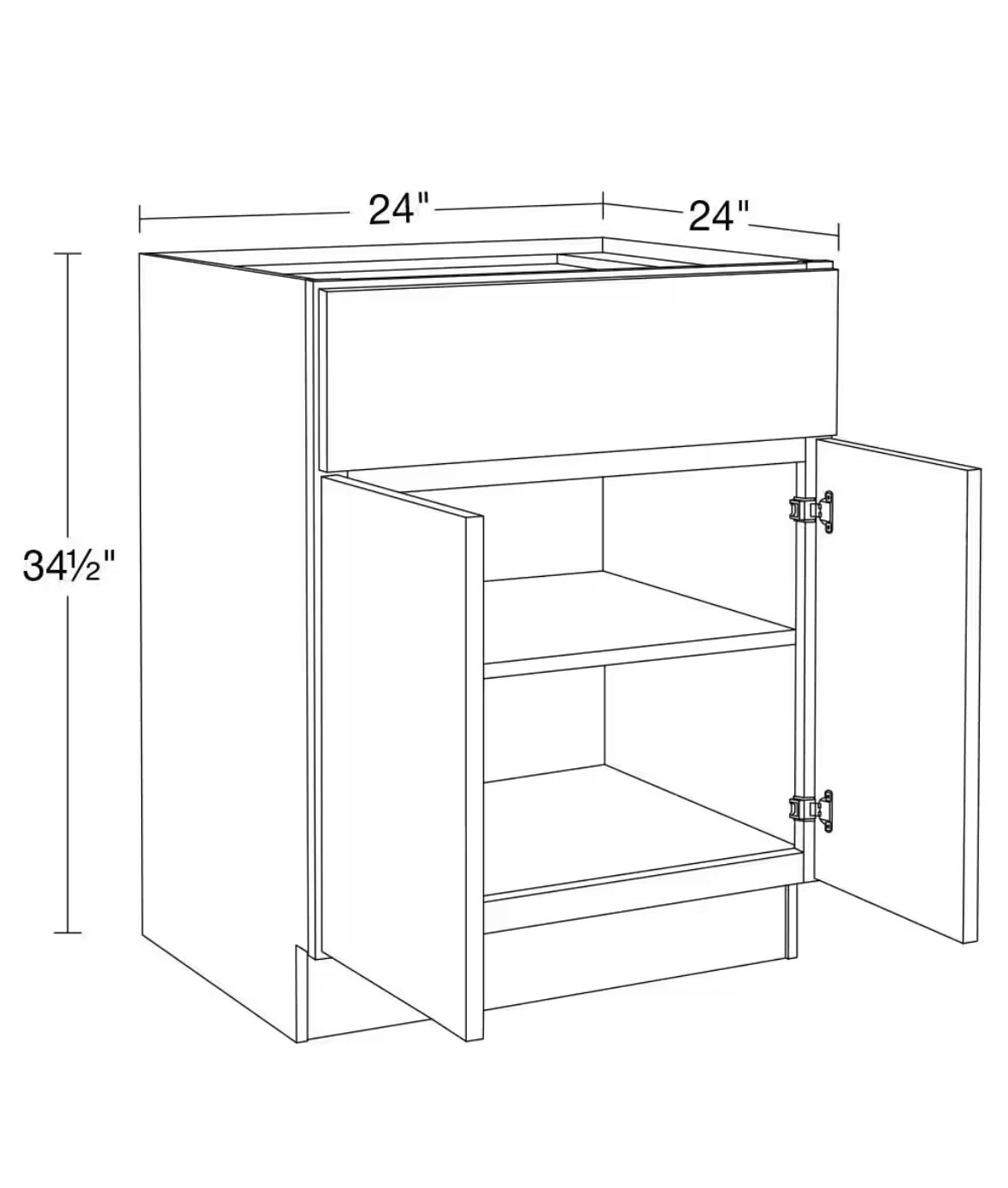24 in. W x 21 in. D x 34.5 in. H Ready to Assemble Plywood Shaker Base Kitchen Cabinet in Dove Gray