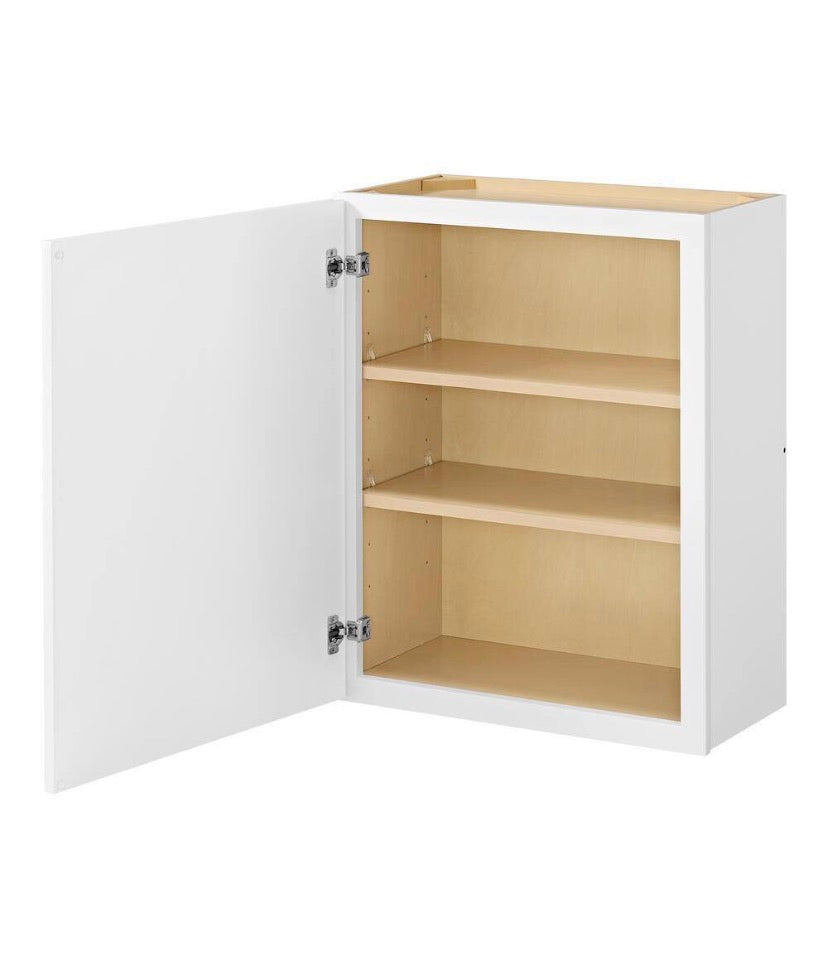 Leyton 24 in. W x 12 in. D x 30 in. H Ready to Assemble Plywood Slim Shaker Wall Kitchen Cabinet in Alpine White