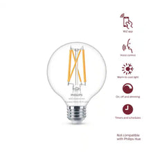 Load image into Gallery viewer, 60-Watt Equivalent G25 Smart Wi-Fi LED Vintage Edison Tuneable White Light Bulb Powered by WiZ with Bluetooth (1-Pack)
