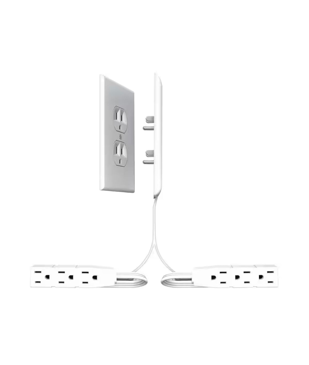Ultra-Thin Outlet Concealer and Cord Concealer Kits, Two 3 Outlet, 3-Foot Cord and Power Strips