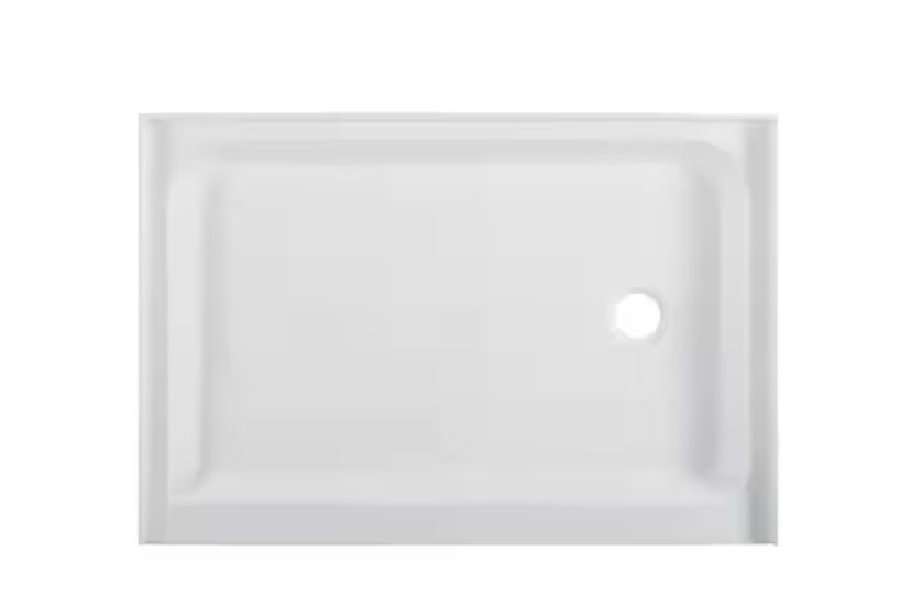 Voltaire 48 in. x 36 in. Single Threshold Acrylic Right Drain Shower Base in White