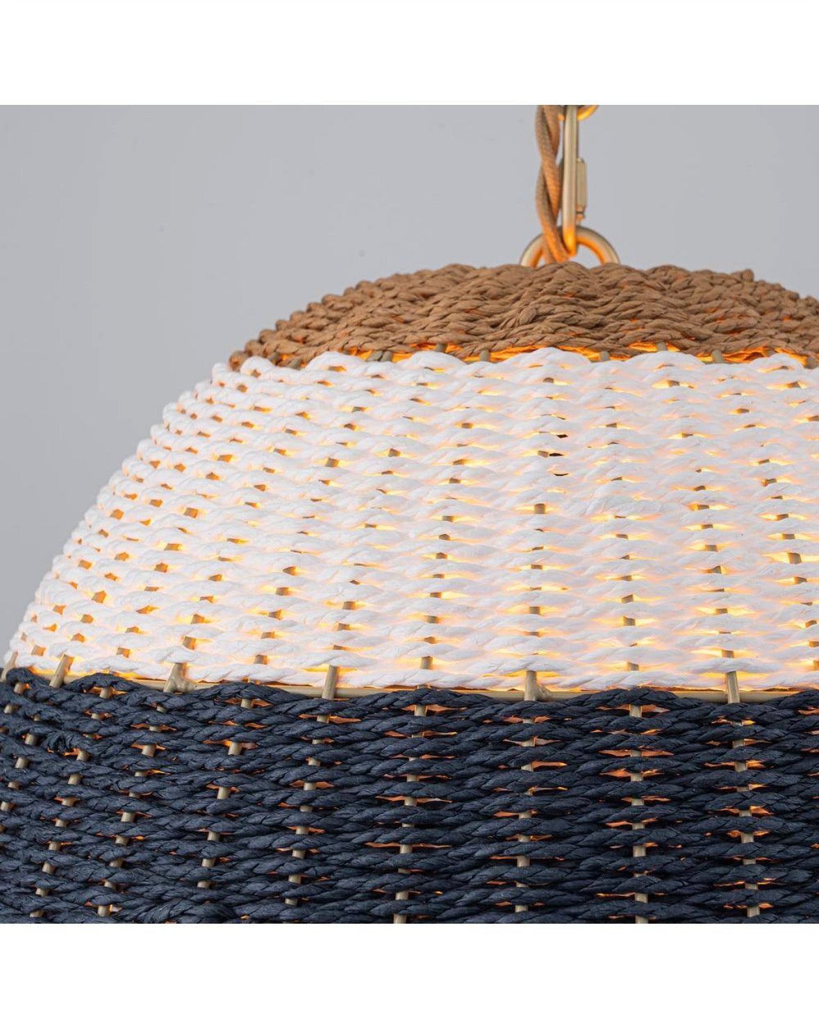 Dylan 3-Light Chandelier Woven Shade Modern/Contemporary Bell Medium Hanging Pendant Light