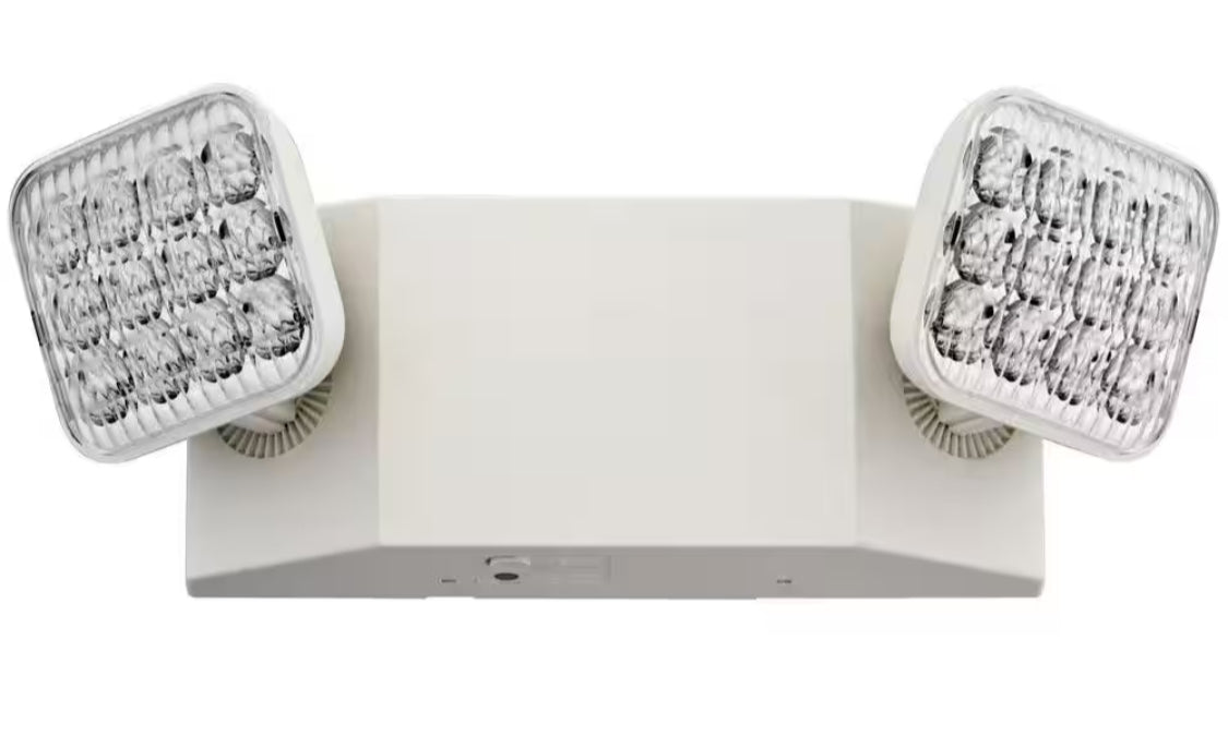 Contractor Select EU2C 120/277-Volt Integrated LED White Emergency Light Fixture with Battery