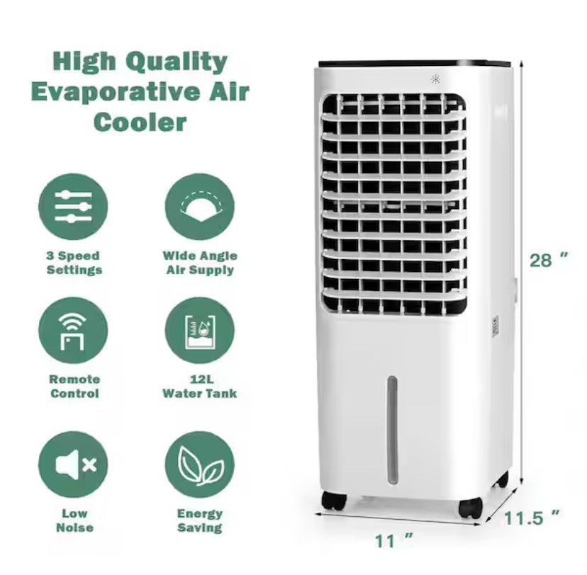 340 CFM 3-Speed 4-in-1 Portable Evaporative Cooler Air Cooler for 250 sq. ft.