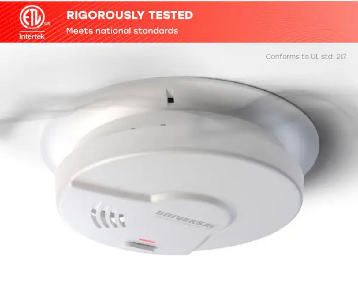 (3-Pack) Hardwired & 10-Year Battery Backup Smoke Detector with Ionization Sensor