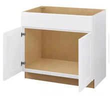Load image into Gallery viewer, Avondale Shaker Alpine White Ready to Assemble Plywood 36 in Sink Base Kitchen Cabinet (36 in W x 24 in D x 34.5 in H)
