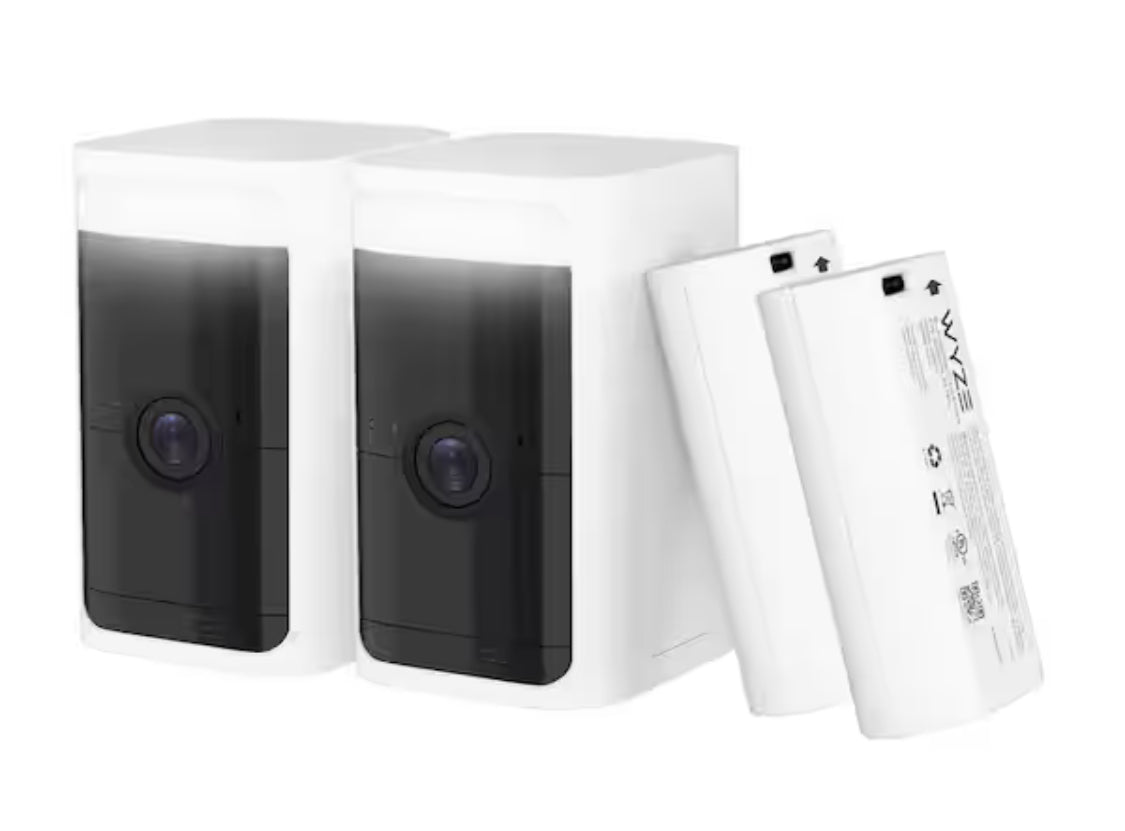 Battery Cam Pro 2-Pack, Wireless Indoor/Outdoor Home Security Camera, 2k HD Color Night Vision and Built-In Spotlight