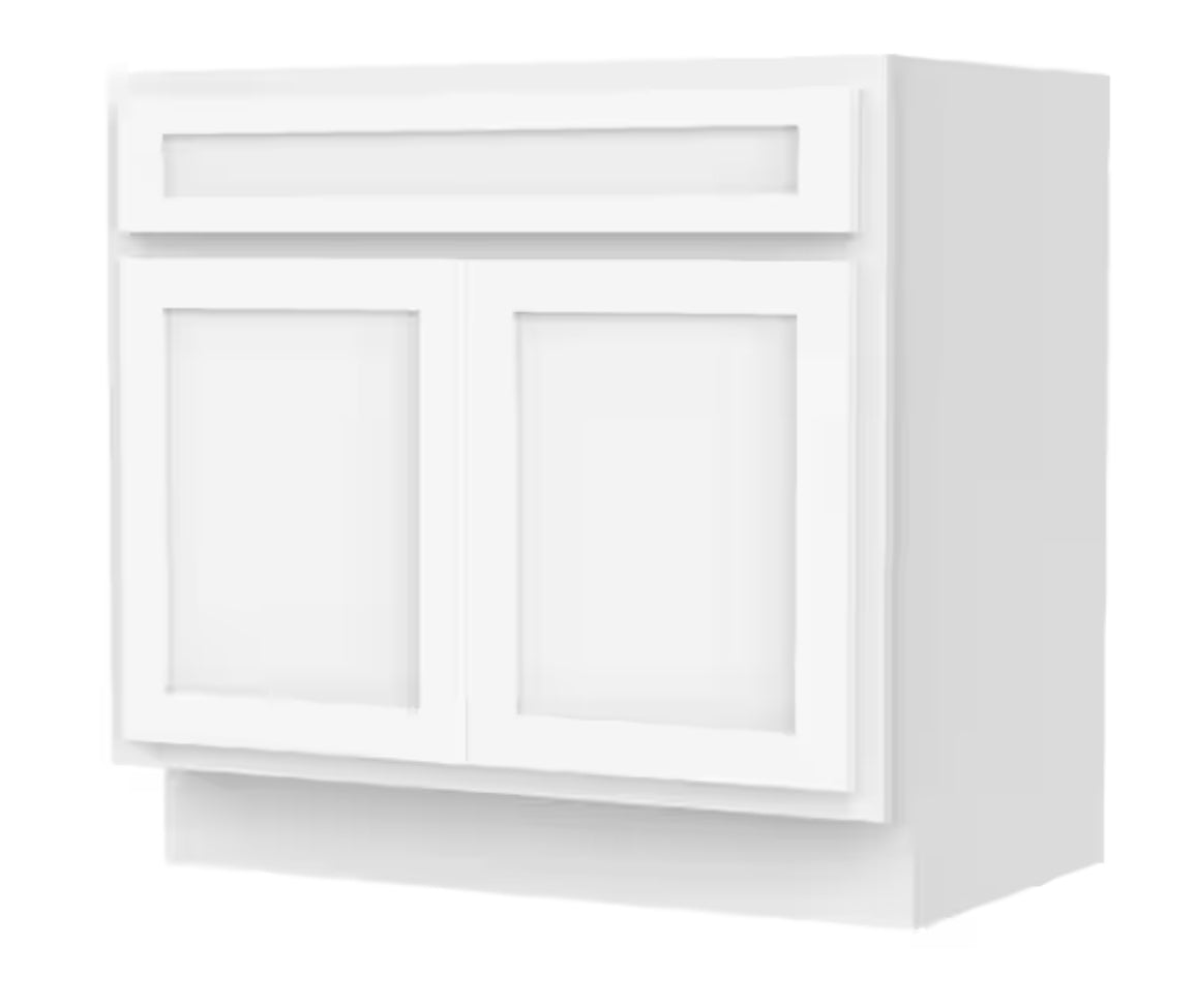 30 in. W x 21 in. D x 32.5 in. H 2-Doors Bath Vanity Cabinet Only in White