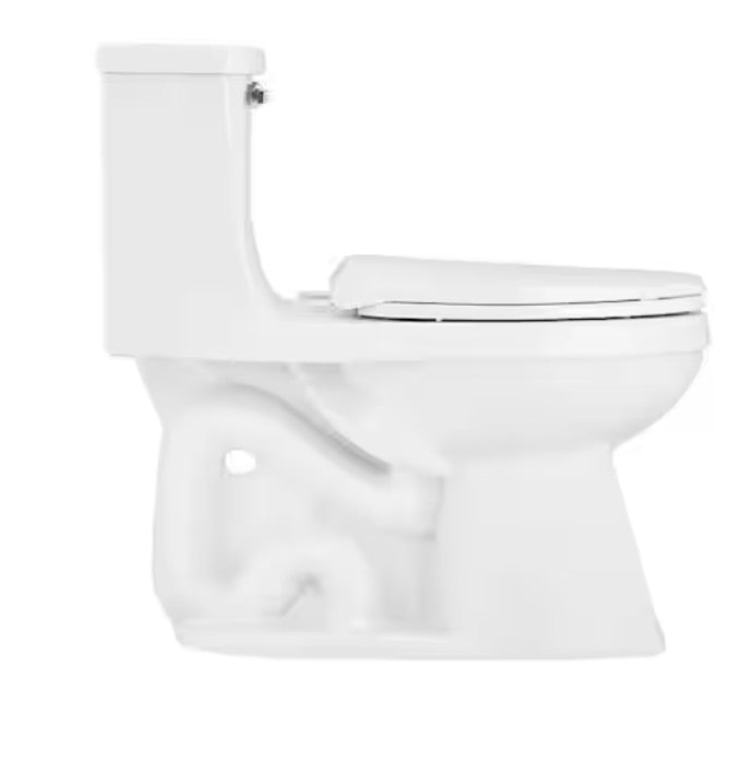 Power Flush 1-piece 1.28 GPF Single-Flush Elongated Toilet in White Seat Included