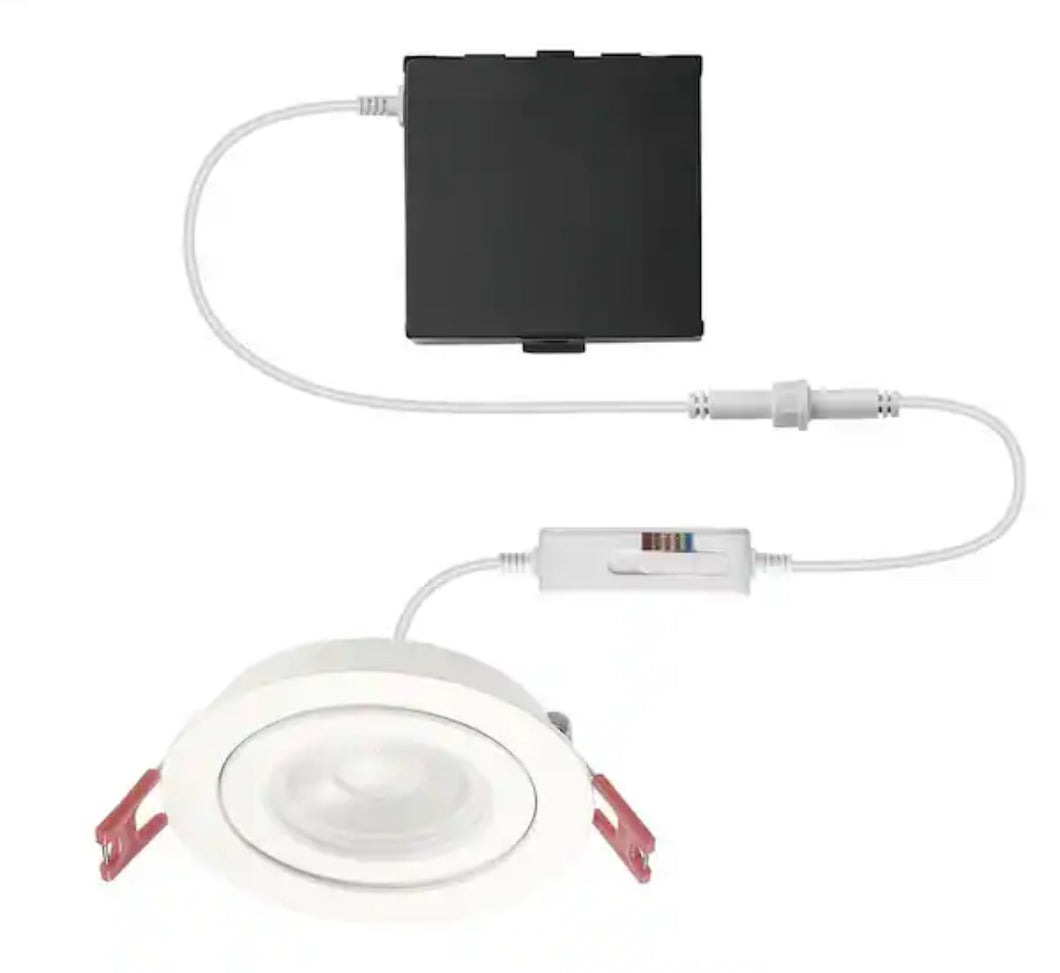 3 in. Selectable CCT New Construction and Remodel Color Ultra-Spot Canless Recessed Integrated LED Kit