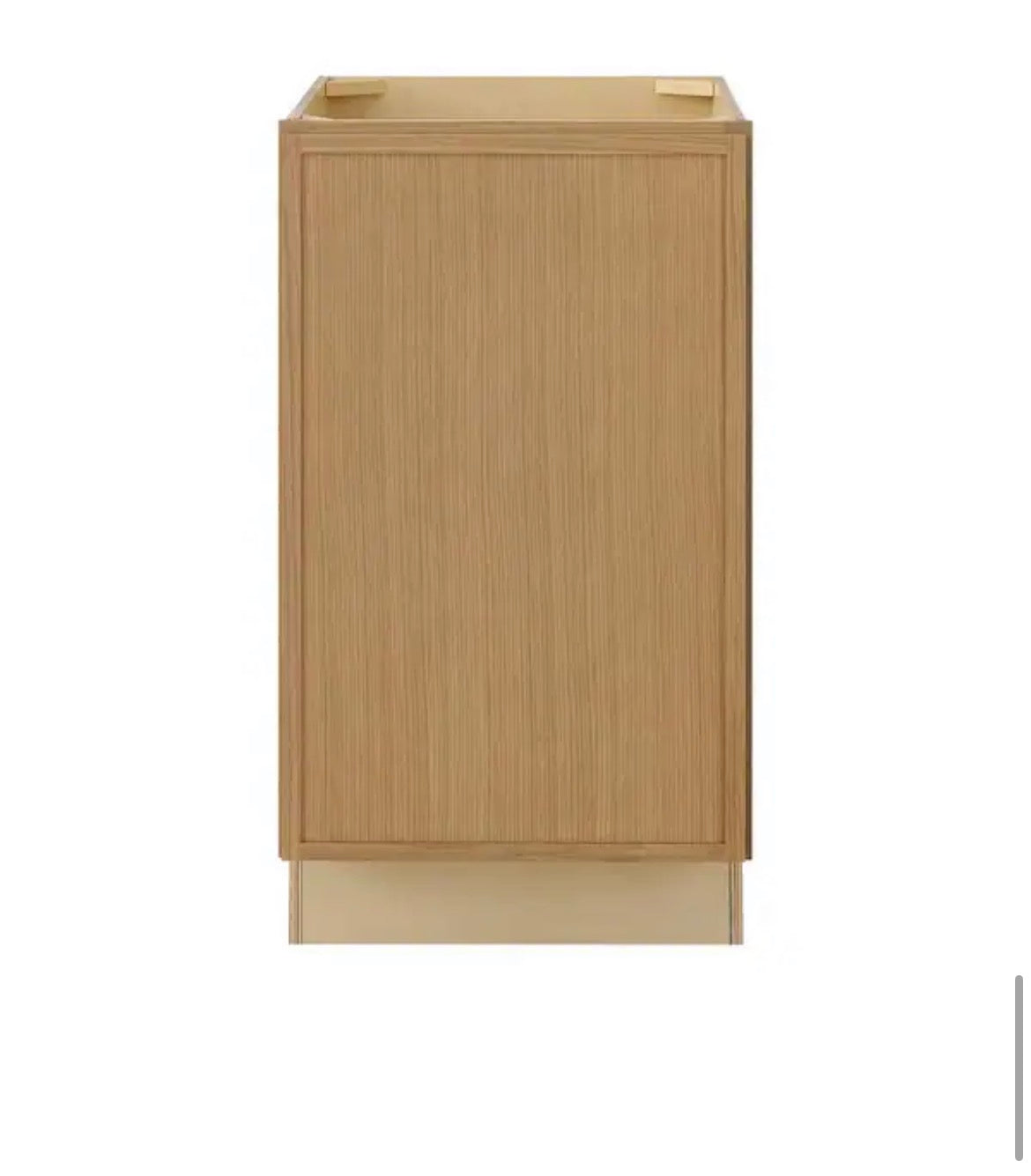 Leyton 18 in W x 24 in D x 34.5 in H Ready to Assemble Plywood Slim Shaker Double Trash Can Kitchen Cabinet in White Oak