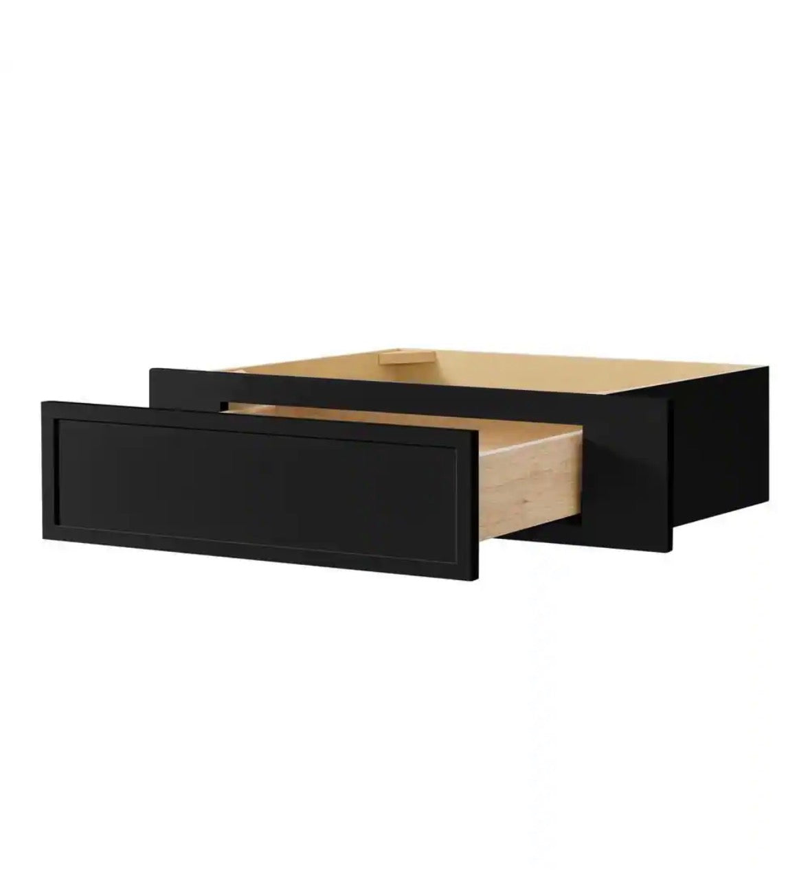Leyton 30 in. W x 21 in. D x 7.5 in. H Ready To Assemble Plywood Slim Shaker Knee Drawer Base Cabinet in Raven Black