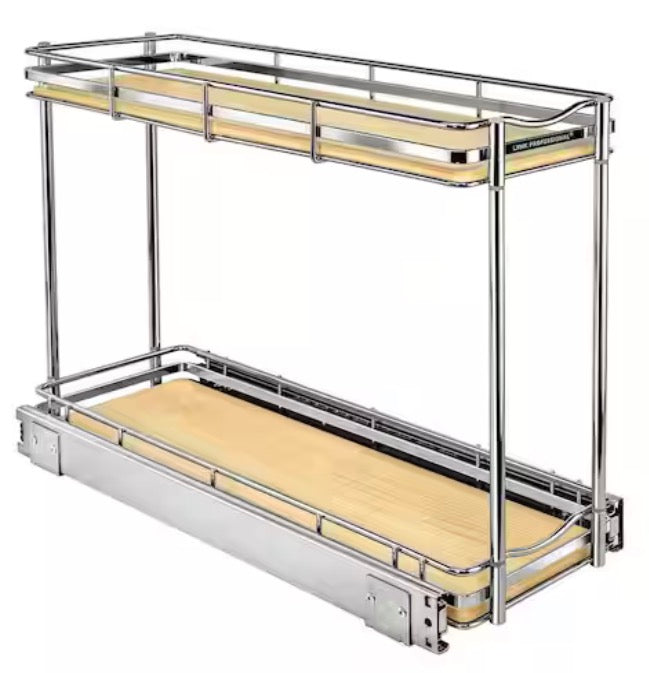 Elite Pull Out Cabinet Organizer - Narrow Slide Out Drawers for Kitchen Cabinets Roll - 6 in. x 21 in. Wood