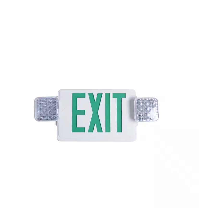 Combo 14-Watt Equivalent Integrated LED White Exit Sign and Emergency Light with Ni-Cad 9.6-Volt Battery