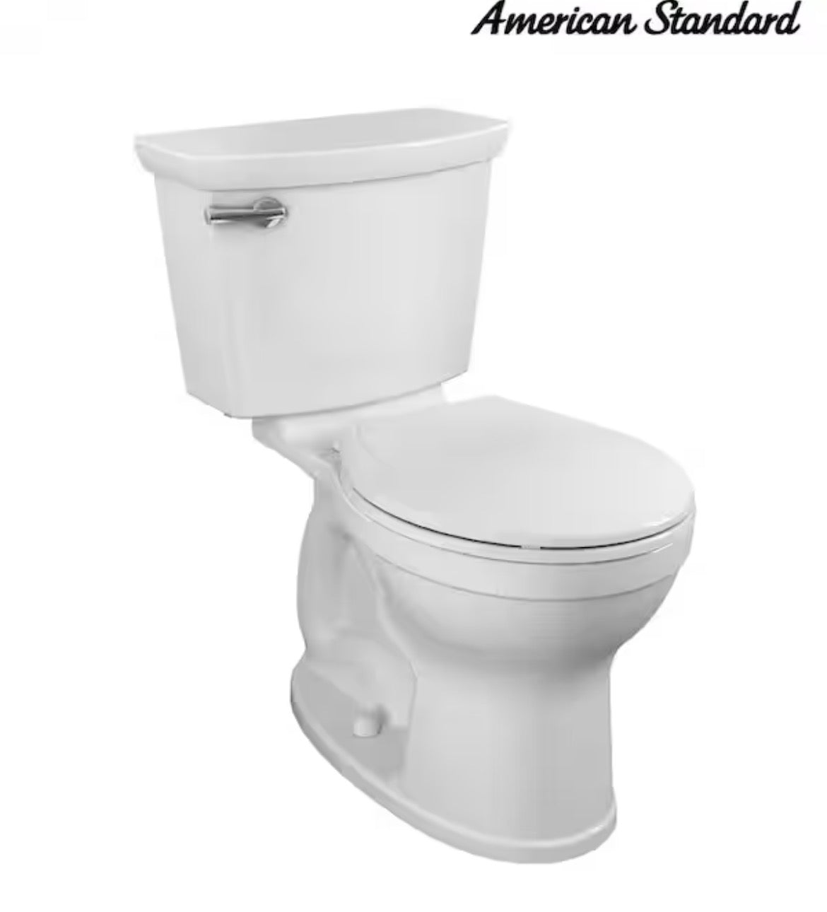 Champion Two-Piece 1.28 GPF Single Flush Round Chair Height Toilet with Slow-Close Seat in White