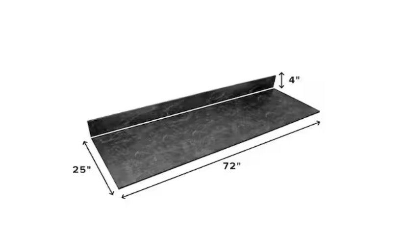 6 ft. L x 25 in. D Engineered Composite Countertop in Black Amani with Satin Finish