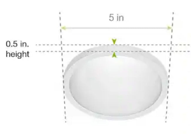 7.2-Watt Integrated LED Flush Mount 5 in. White Round Dimmable Flat Ceiling Panel with Color Change 5-CCT