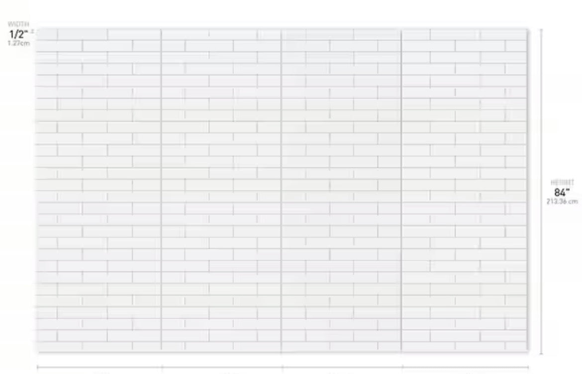 Subway 32 in. x 60 in. x 84 in. Solid Composite Stone Alcove Shower Kit with Walls and White Pan Base L/R Drain