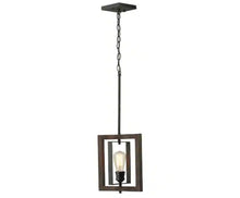Load image into Gallery viewer, Palermo Grove 10 in. 1-Light Gilded Iron Farmhouse Kitchen Island Mini-Pendant with Hand Painted Walnut Accents

