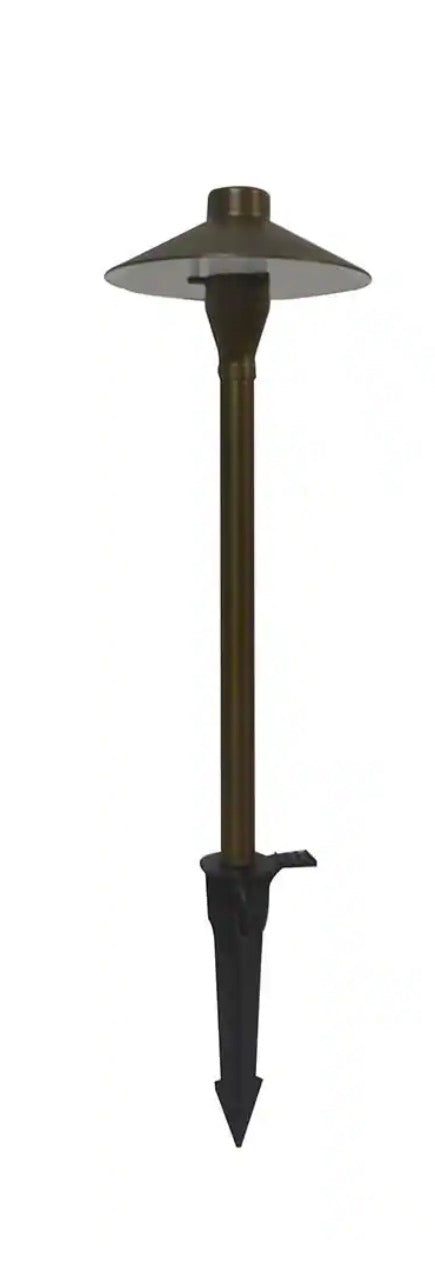 60 Lumen Low Voltage Brass Integrated LED 2700K Warm White Waterproof Outdoor Landscape Path Light