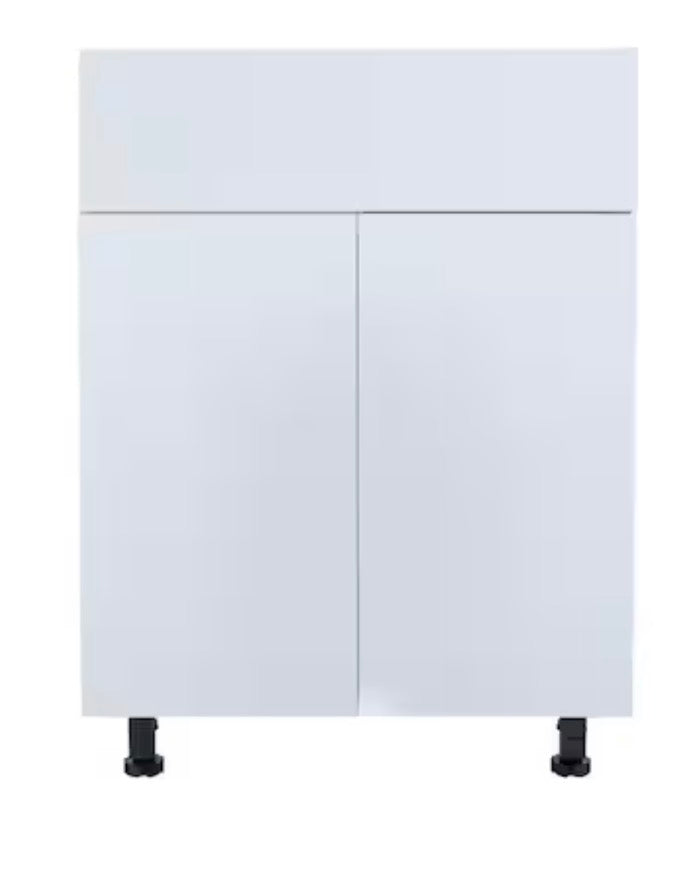 Radiance 36 in. W x 24 in. D x 34.50 in. H Ready to Assemble Slab Base Kitchen Cabinet in White