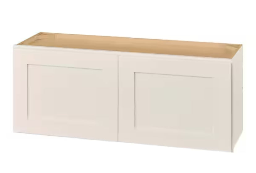 Avondale 36 in. W x 12 in. D x 15 in. H Ready to Assemble Plywood Shaker Wall Bridge Kitchen Cabinet in Antique White