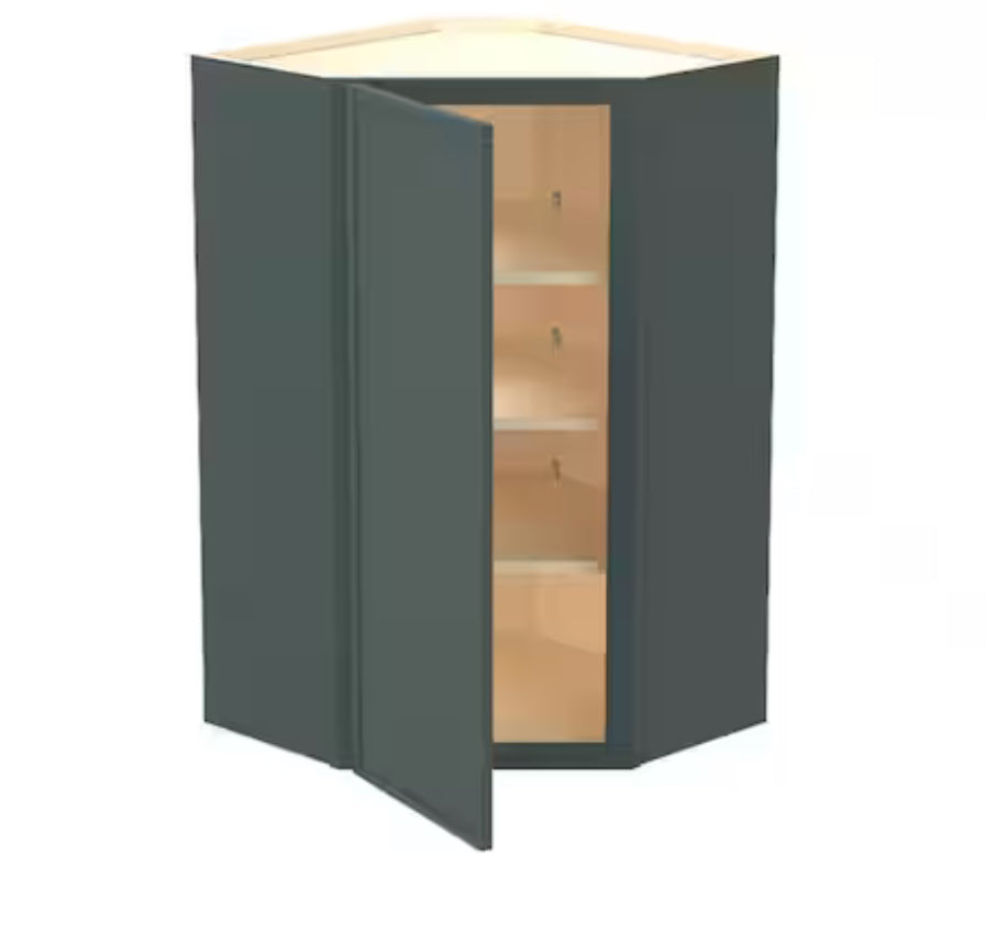 Franklin 24 in. W x 12 in. D x 42 in. H Assembled Plywood Wall Corner Kitchen Cabinet in Verdant Green with Soft Close
