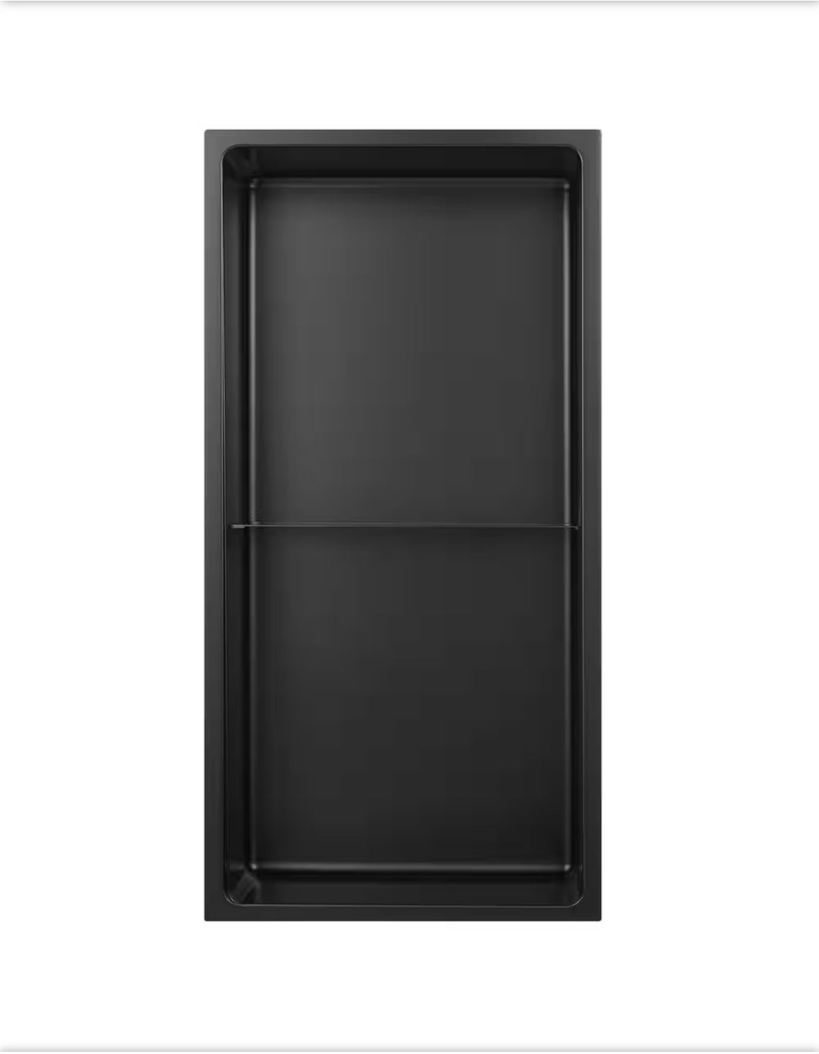 12 in. W x 24 in. H x 4 in. D 18-Gauge Stainless Steel Double Shelf Bathroom Shower Wall Niche in Matte Black