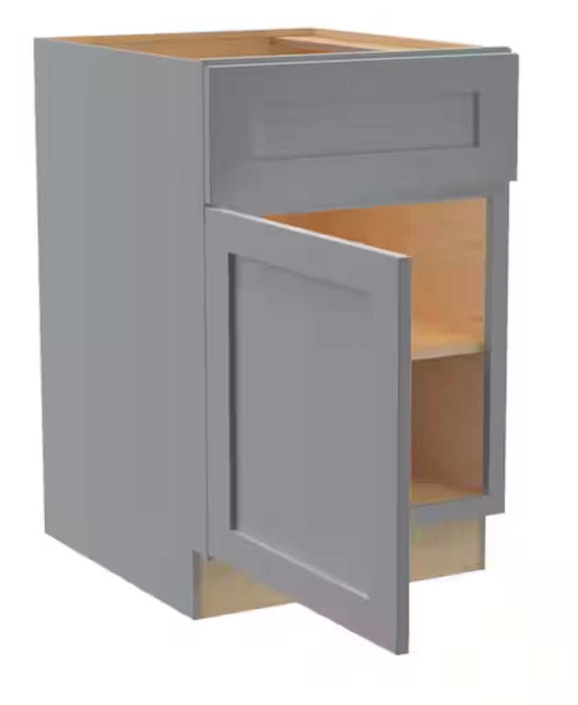 21 in. W x 21 in. D x 34.5 in. H Ready to Assemble Plywood Shaker Drawer Base Kitchen Cabinet in Dove Gray
