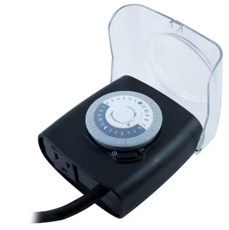 15 Amp 24-Hour Outdoor Plug-In Extreme Weather Mechanical Timer, Black