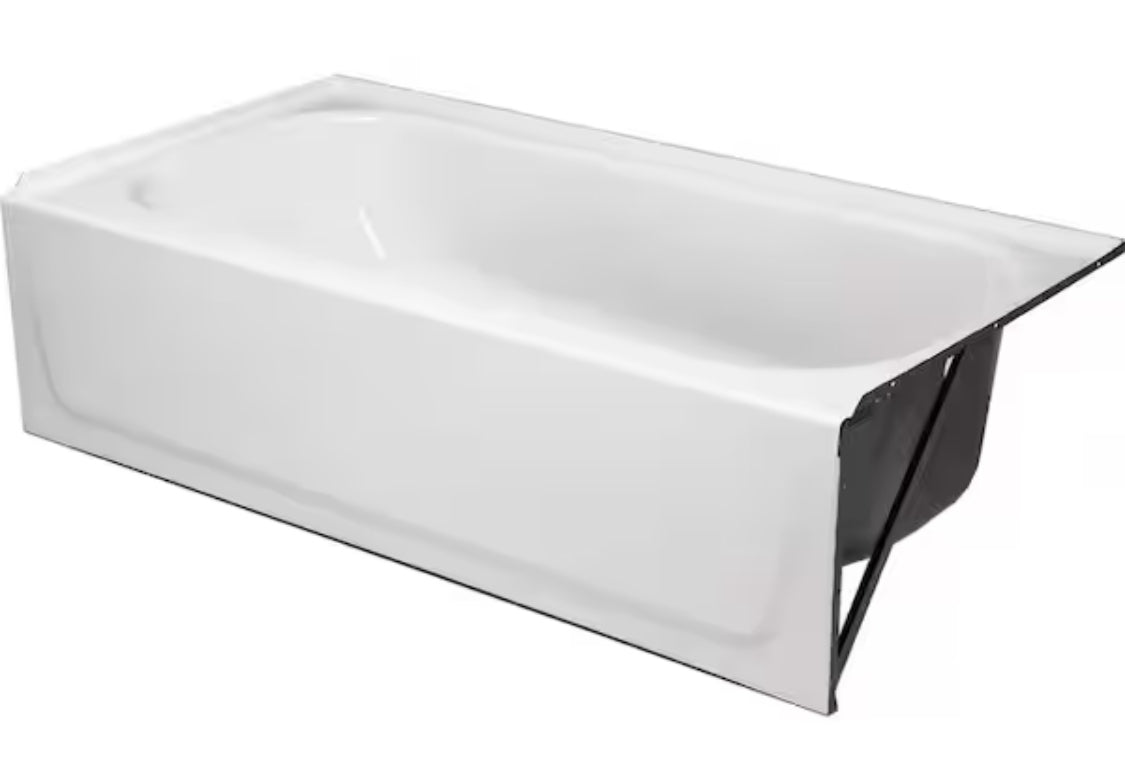 Aloha 60 in. Right Drain Rectangular Alcove Soaking Bathtub in White