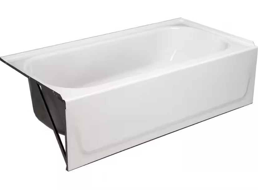 Aloha Plus 60 in. Left Drain Rectangular Alcove Soaking Bathtub in White