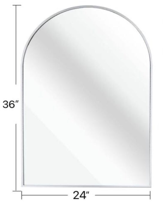 24 in. x 36 in. Metal silver arch mirror