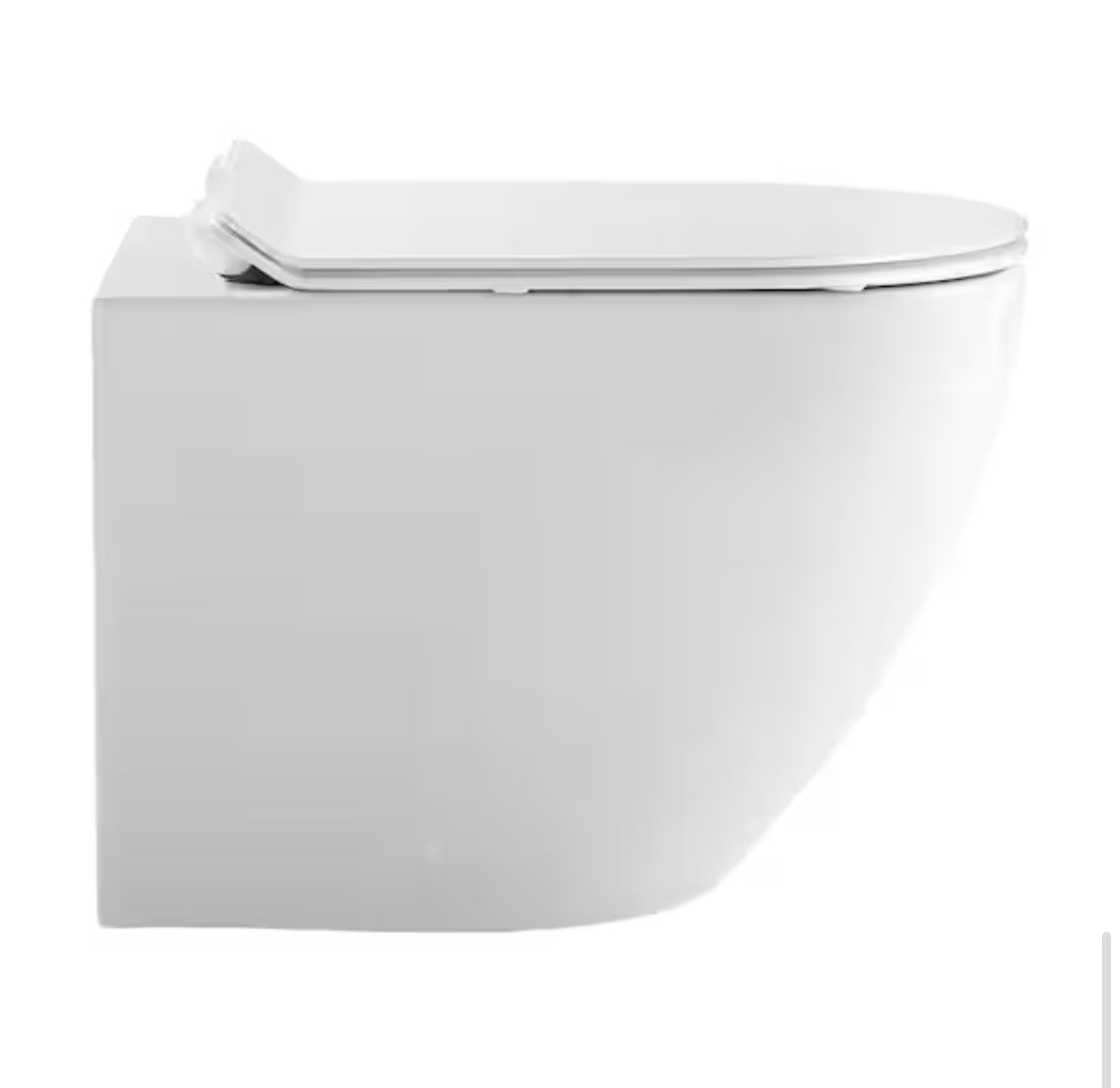 St. Tropez Elongated Toilet Bowl Only in Glossy White with Black Hardware Back to Wall